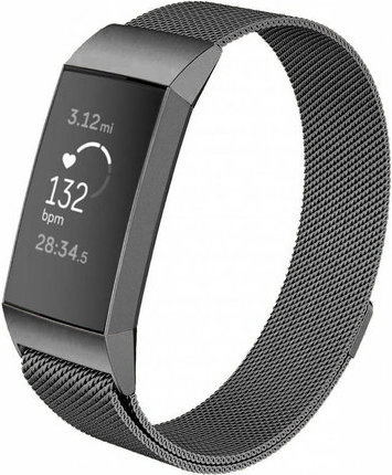 Fitbit Charge 3 &Amp; 4 Milanese Strap - Space Grey