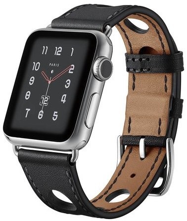 Apple Watch Leather Hermes Strap - Black