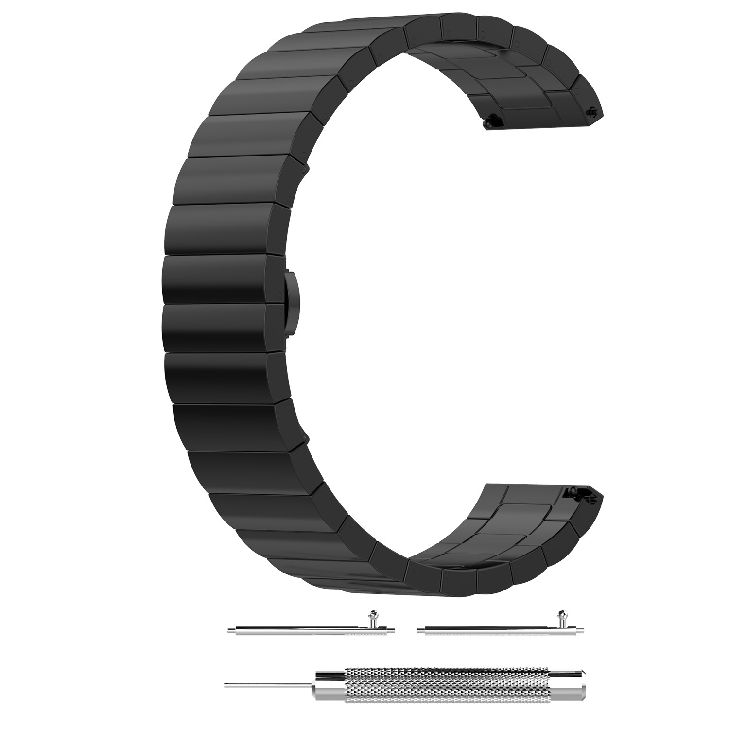 Garmin Vivoactive / Vivomove Steel Link Strap - Black