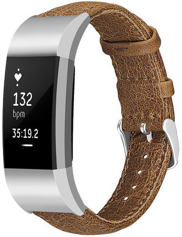 Fitbit Charge 2 Genuine Leather Strap - Light Brown