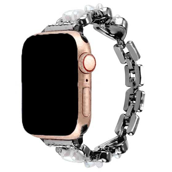 Apple Watch Heart Steel Link Strap - Demi Black