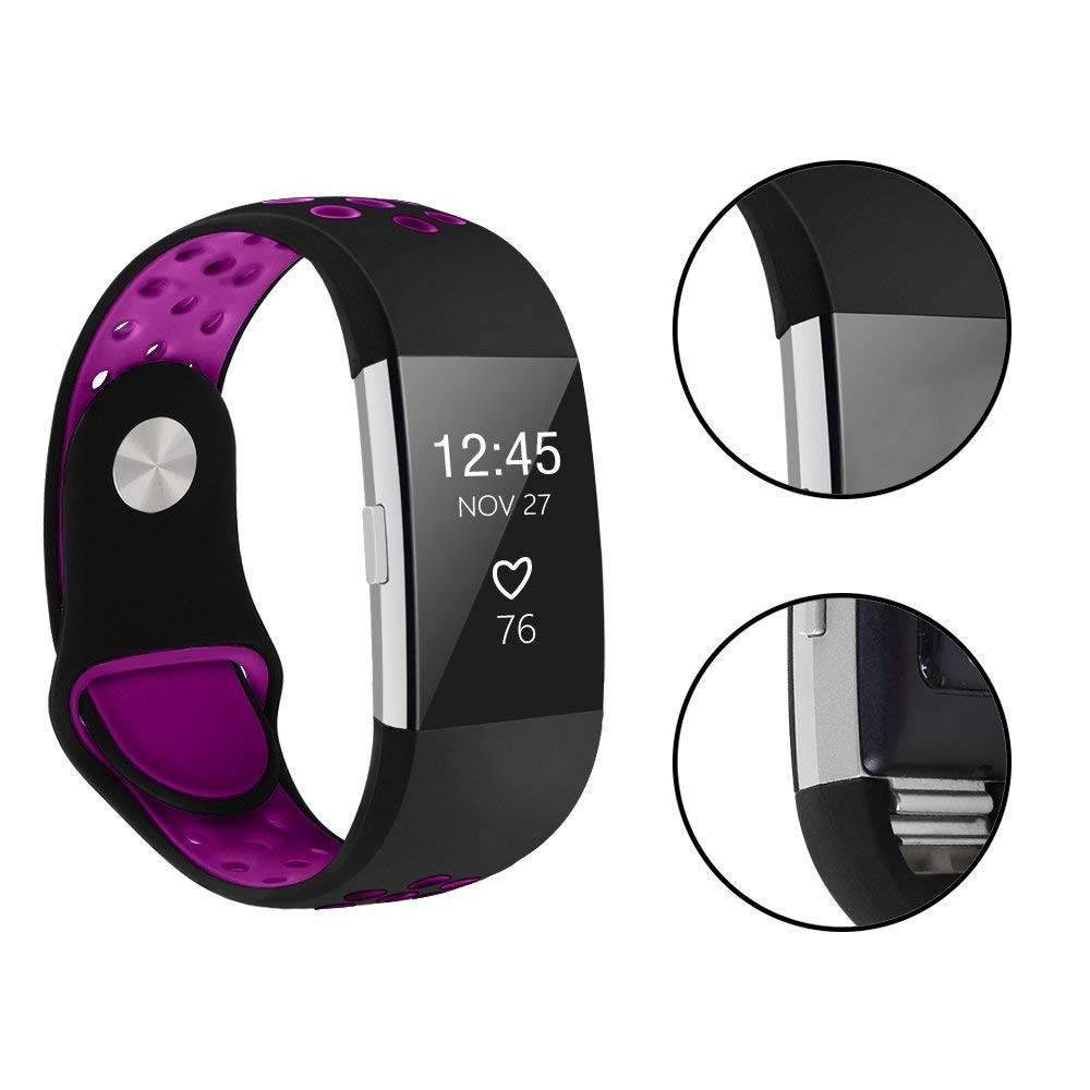 Fitbit Charge 2 Double Sport Strap - Black Purple