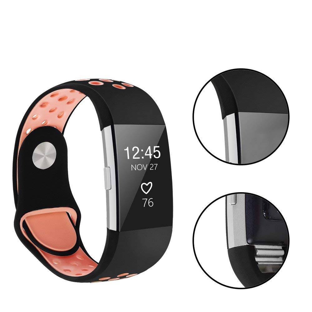 Fitbit Charge 2 Double Sport Strap - Black Pink