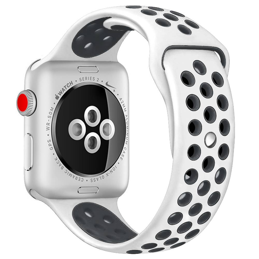 Apple Watch Double Sport Strap - White Black
