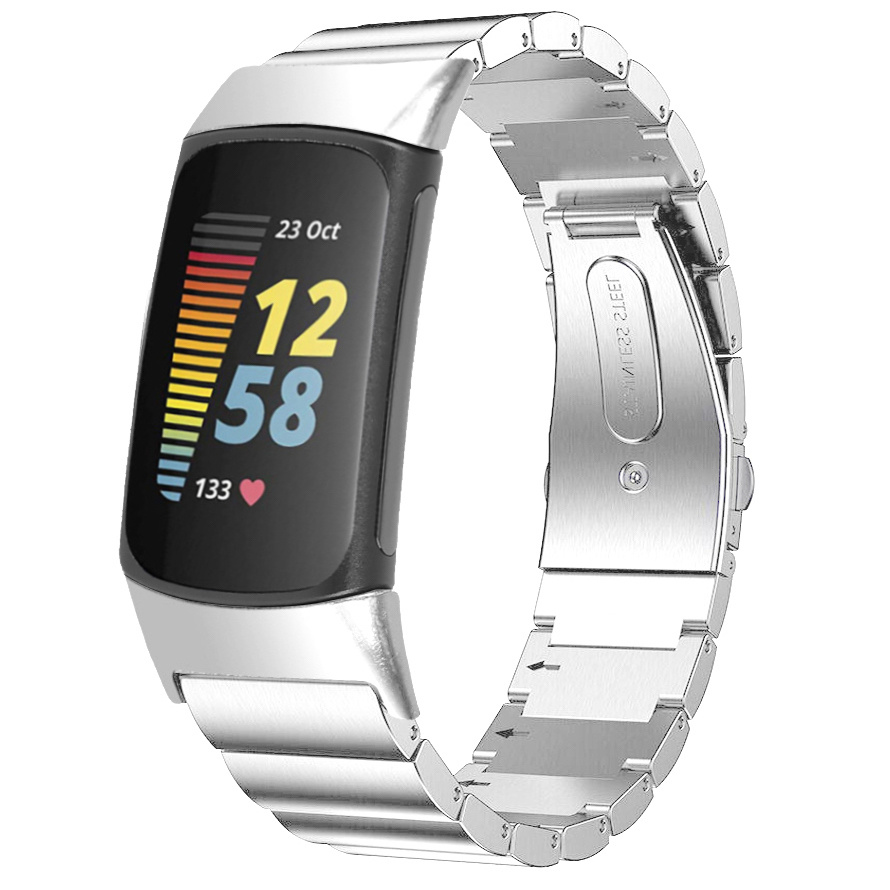 Fitbit Charge 5 Steel Link Strap - Silver