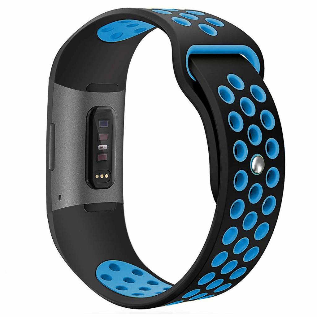 Fitbit Charge 3 &Amp; 4 Double Sport Strap - Black Blue