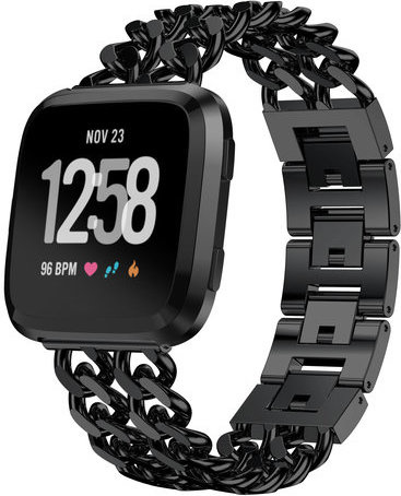 Fitbit Versa Cowboy Steel Link Strap - Black