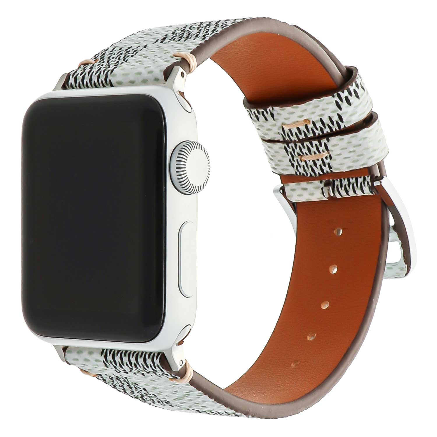 Apple Watch Leather Grid Strap - White