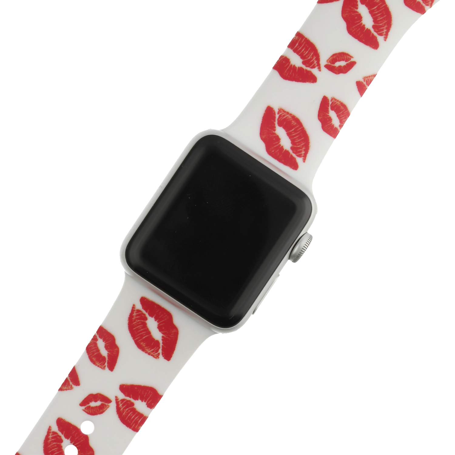 Apple Watch Print Sport Strap - Kisses Print White