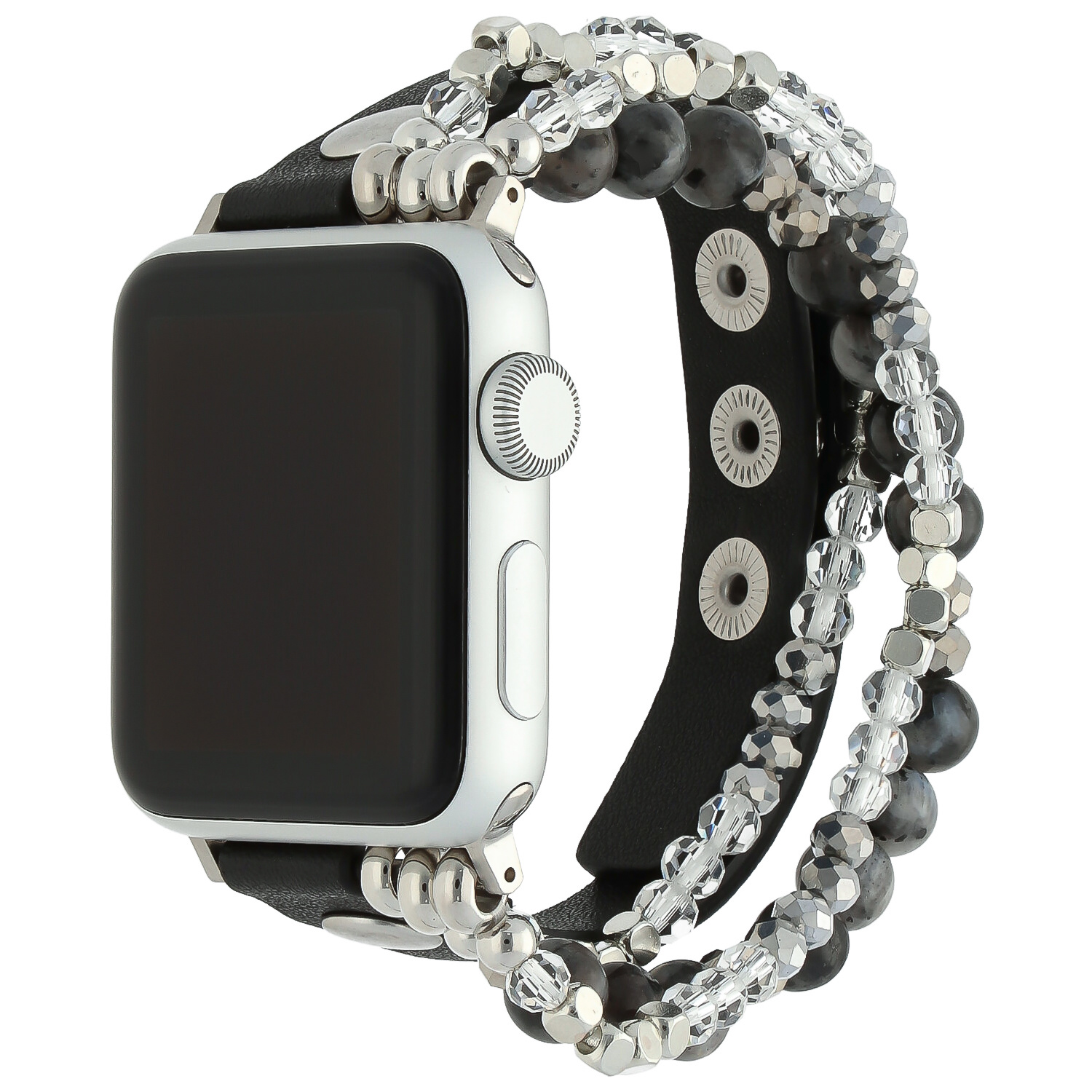 Apple Watch Leather Jewellery Strap Black