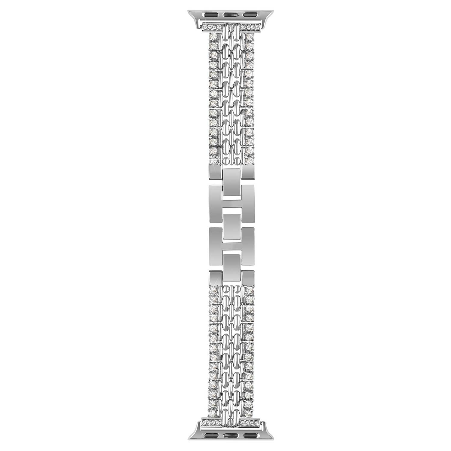  Apple Watch Diamond Steel Link Band Eline - Silver
