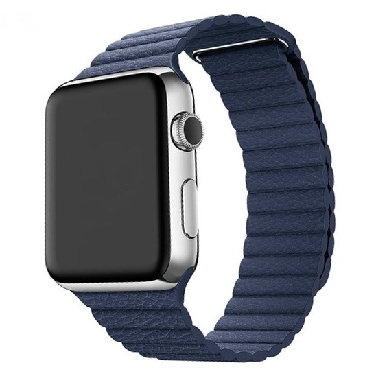 Apple Watch Leather Rib Strap - Blue