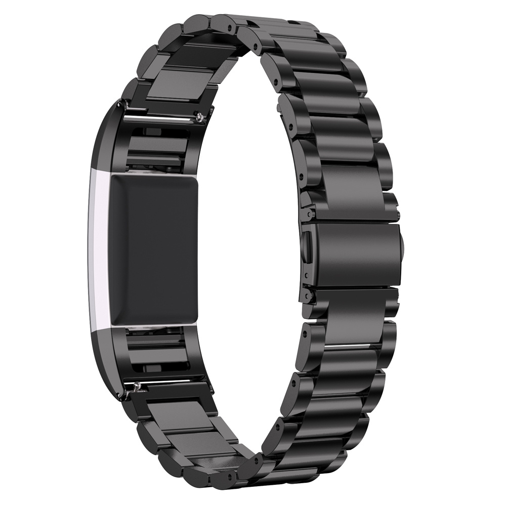 Fitbit Charge 2 Beaded Steel Link Strap - Black