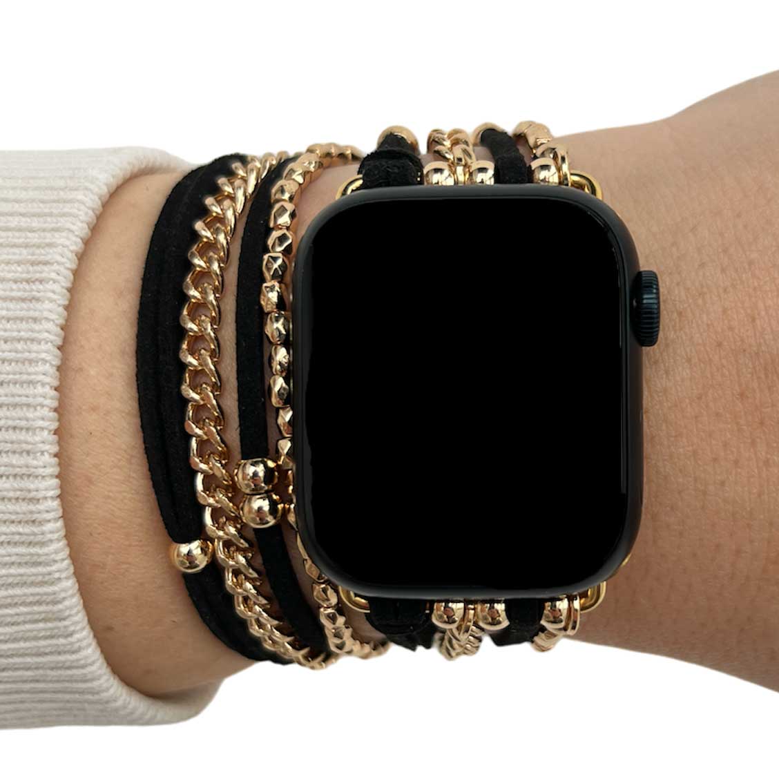 Apple Watch Jewellery Strap – Nancy Black Gold 