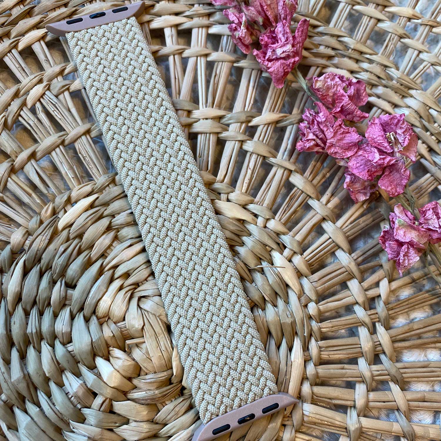 Apple Watch Nylon Braided Solo Loop Strap - Beige