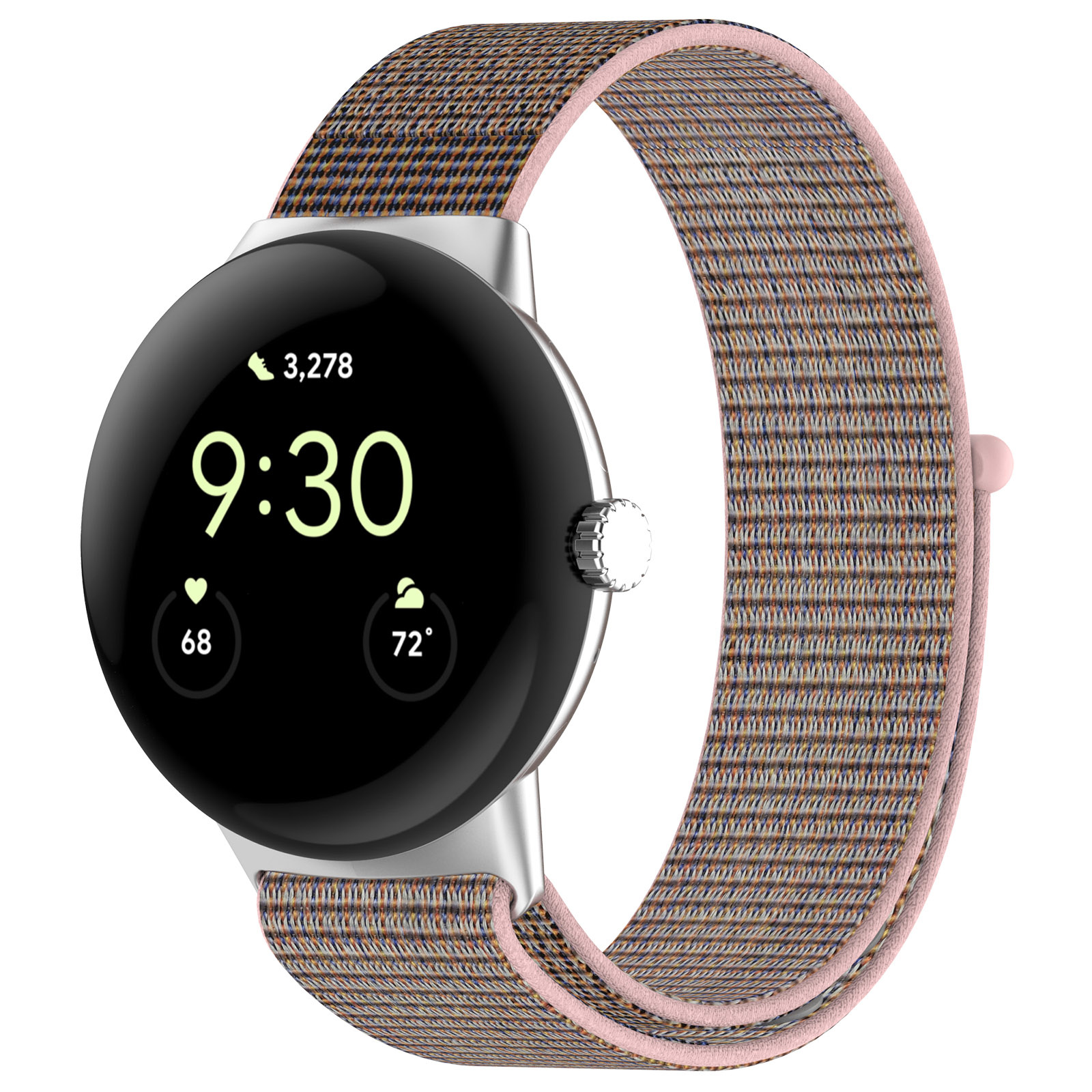 Google Pixel Watch Nylon Sport Strap - Pink Sand