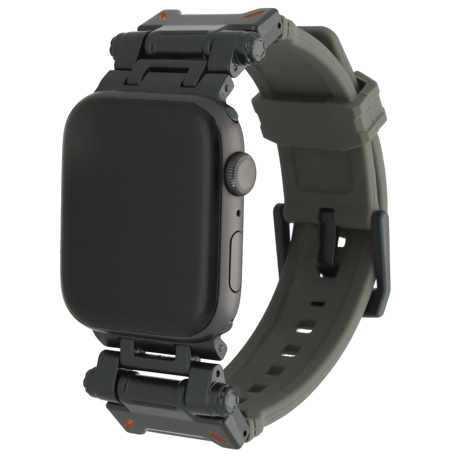 Apple Watch robuuste silicone Robust band - Grijs Zwart - 7440850317348 - 123watches
