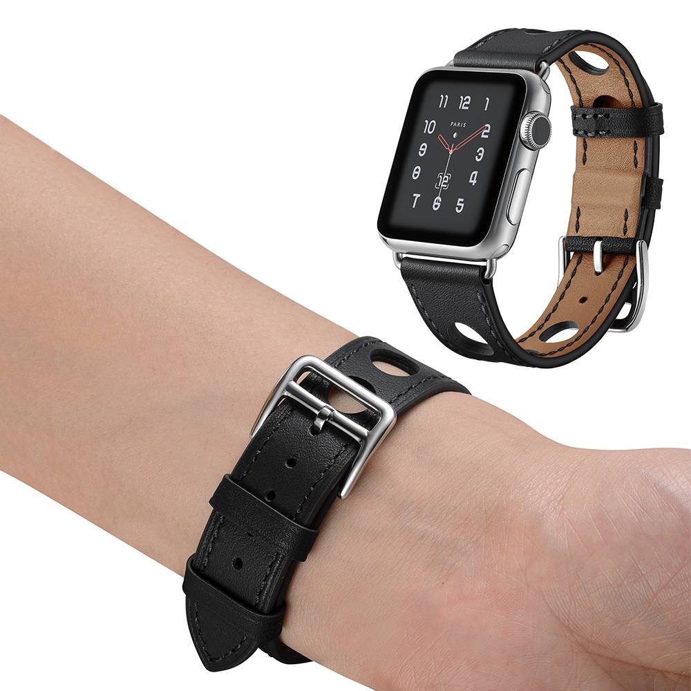 Apple Watch Leather Hermes Strap - Black