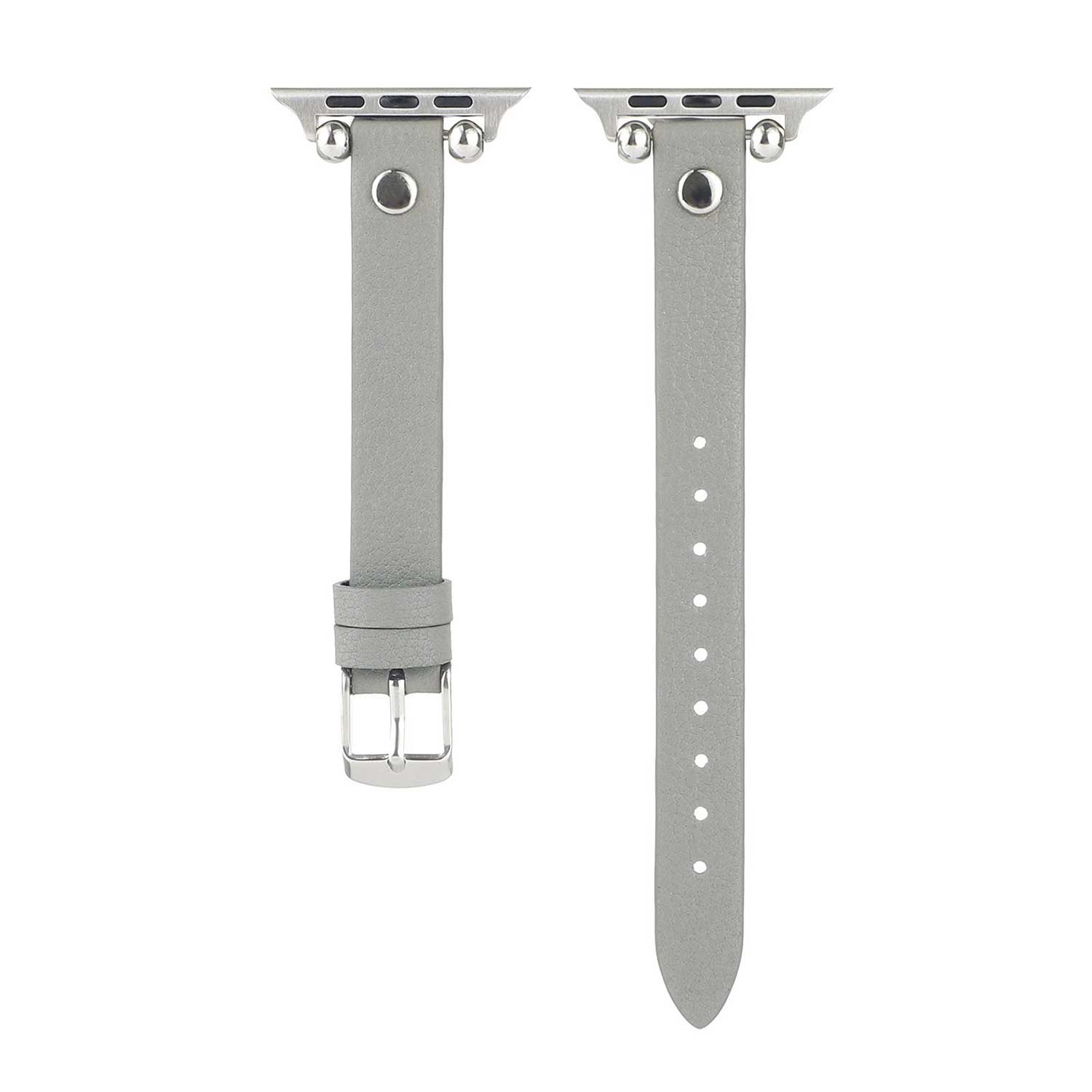Apple Watch Leather Slim Strap - Grey