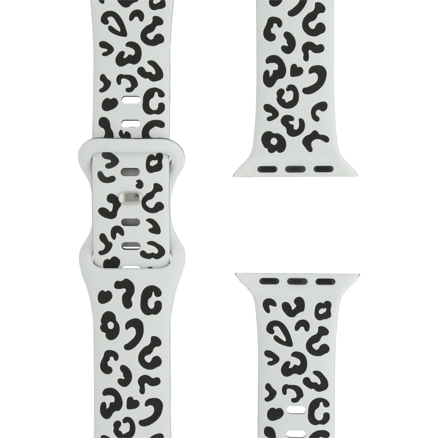 Apple Watch Silicone Leopard Wild Strap - White Black