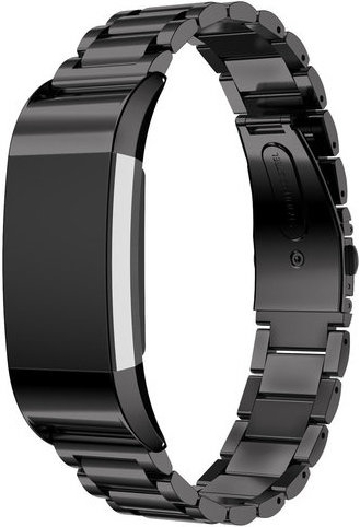 Fitbit Charge 2 Beaded Steel Link Strap - Black