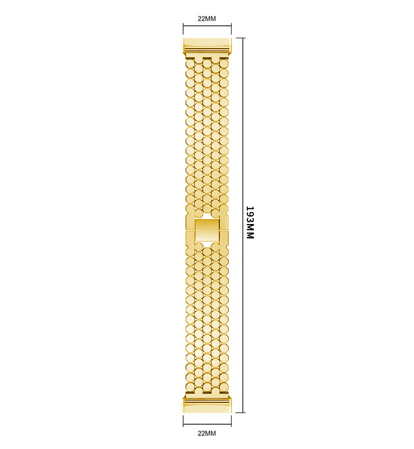 Fitbit Versa 3 / Sense Vis Steel Link Strap - Gold