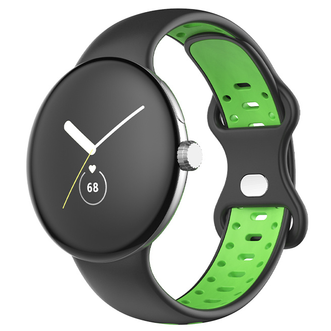 Google Pixel Watch Double Sport Strap - Black Green