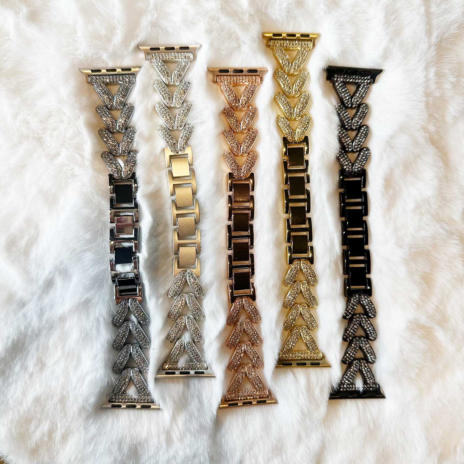Apple Watch Heart Steel Link Strap - Faye Black