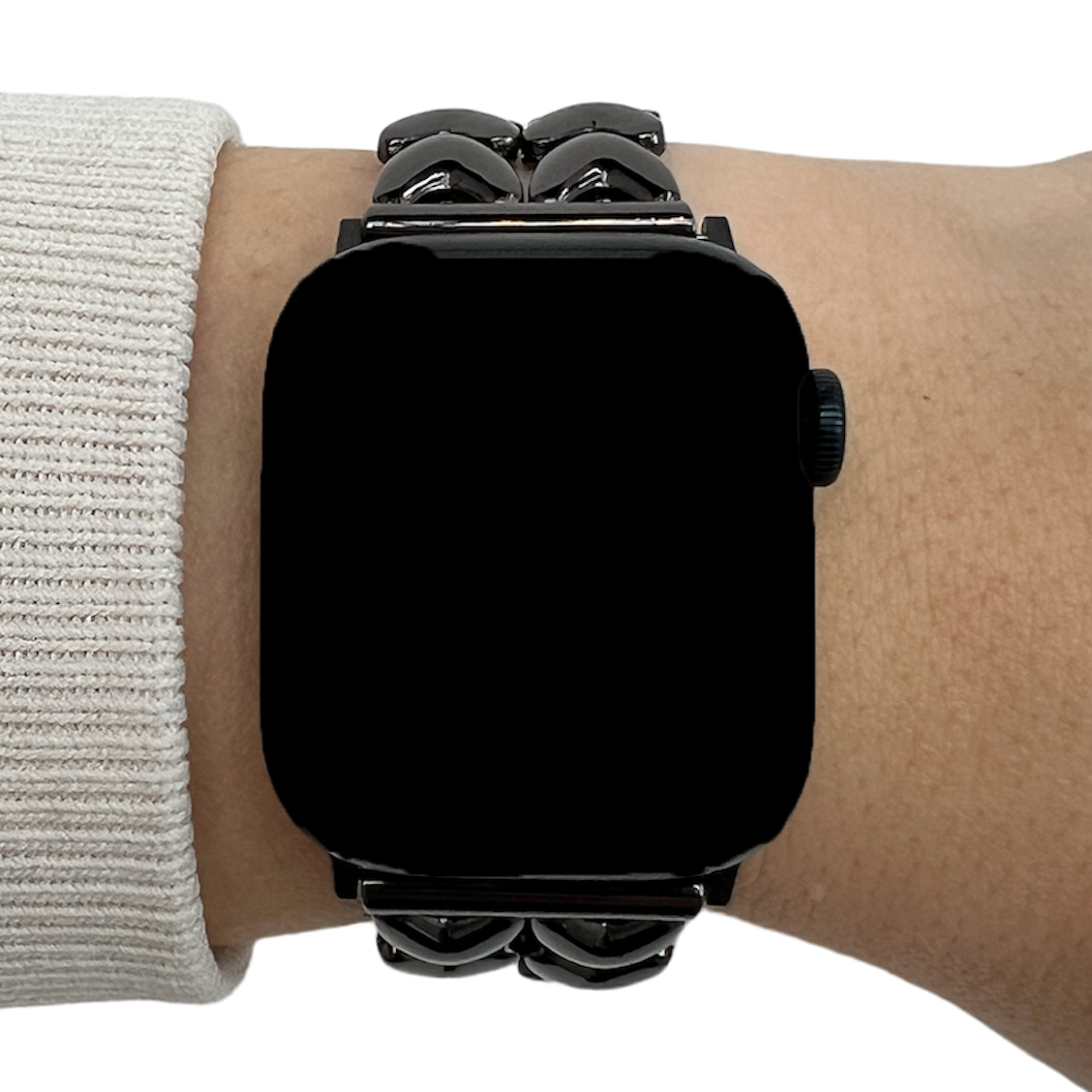 Apple Watch Heart Steel Link Strap - Black