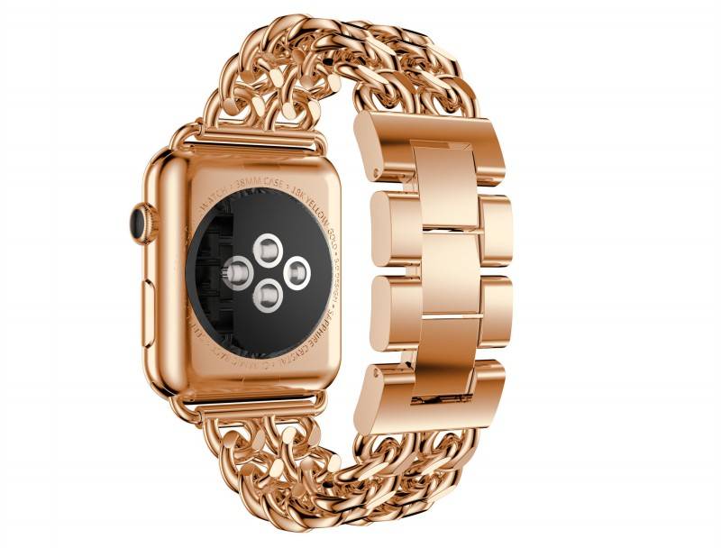 Apple Watch Steel Cowboy Link Strap - Rose Gold