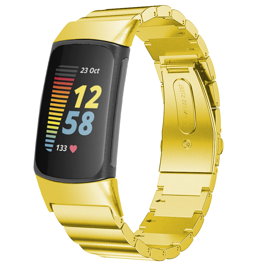 Fitbit Charge 5 Steel Link Strap - Gold
