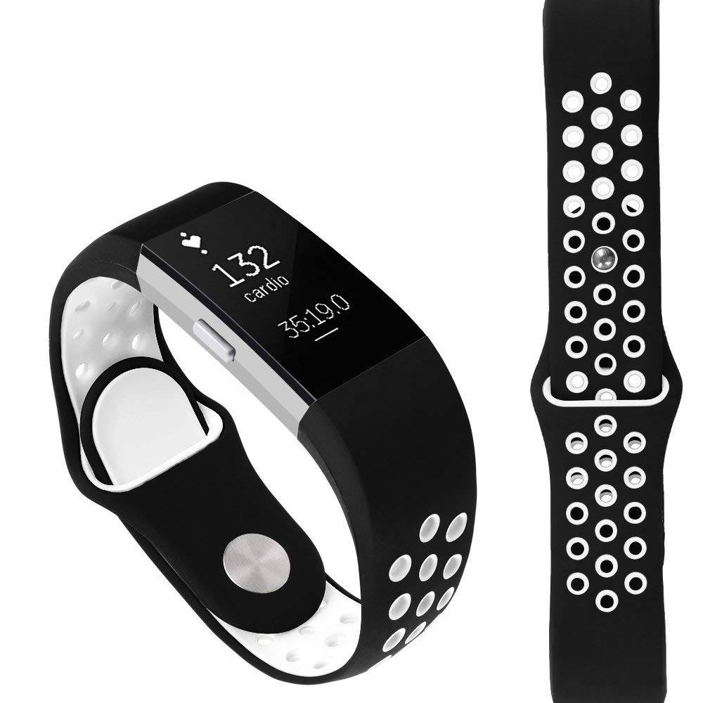 Fitbit Charge 2 Double Sport Strap - Black White