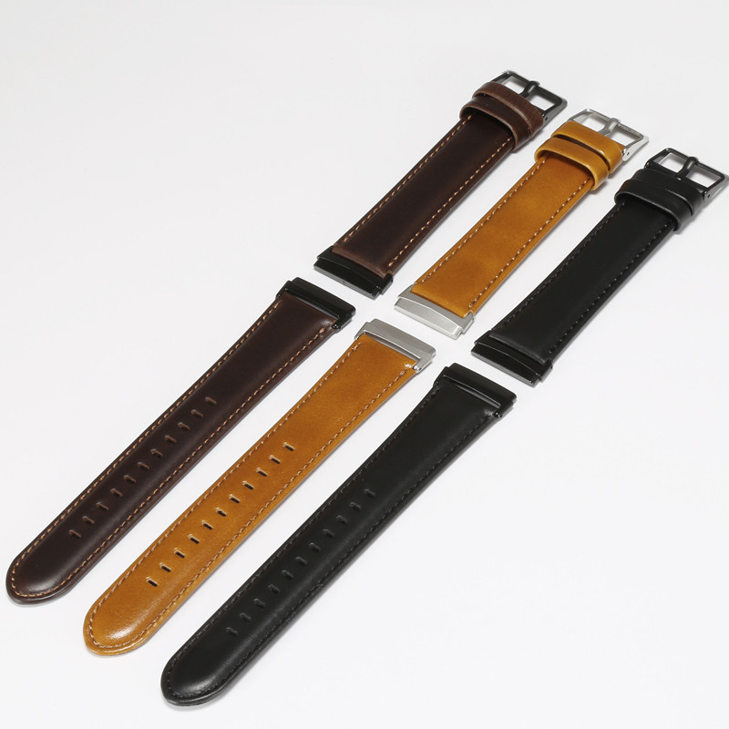 Fitbit Versa 3 / Sense Genuine Leather Strap - Black