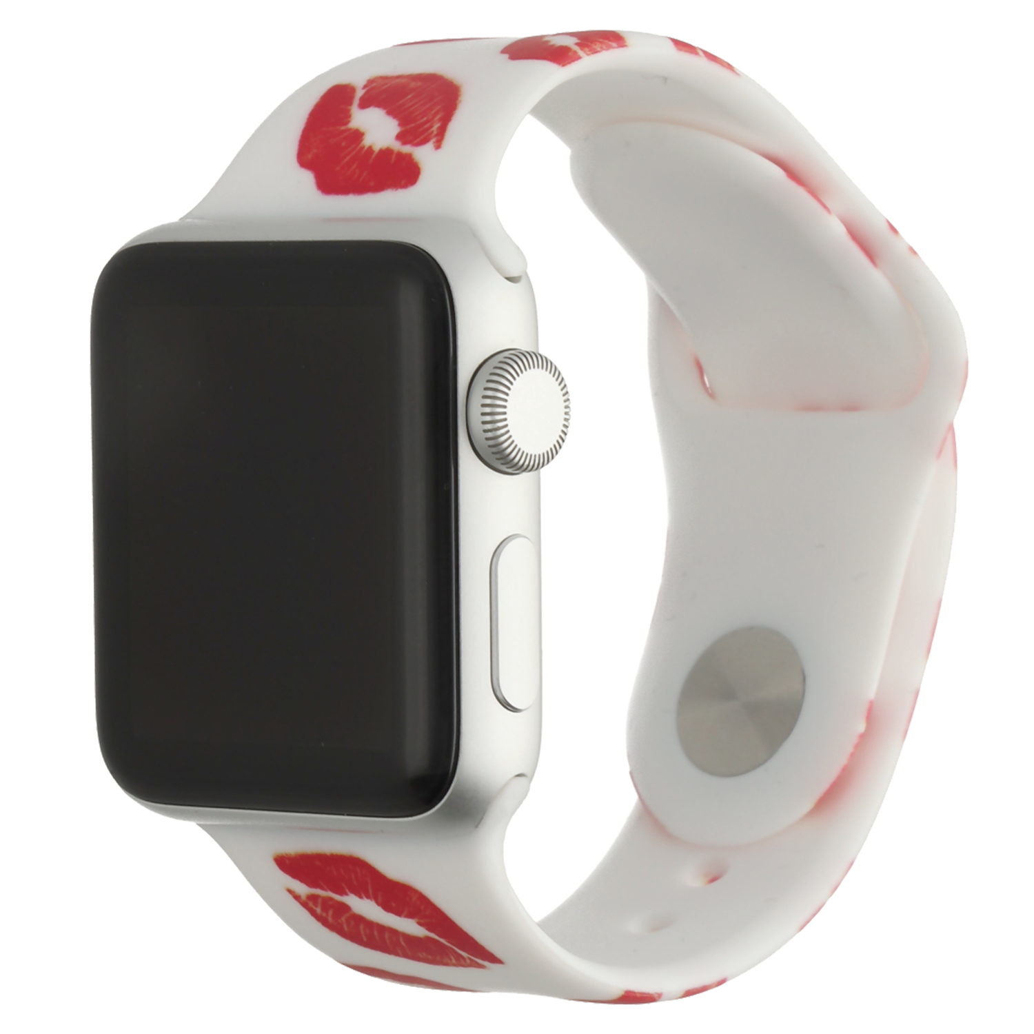 Apple Watch Print Sport Strap - Kisses Print White