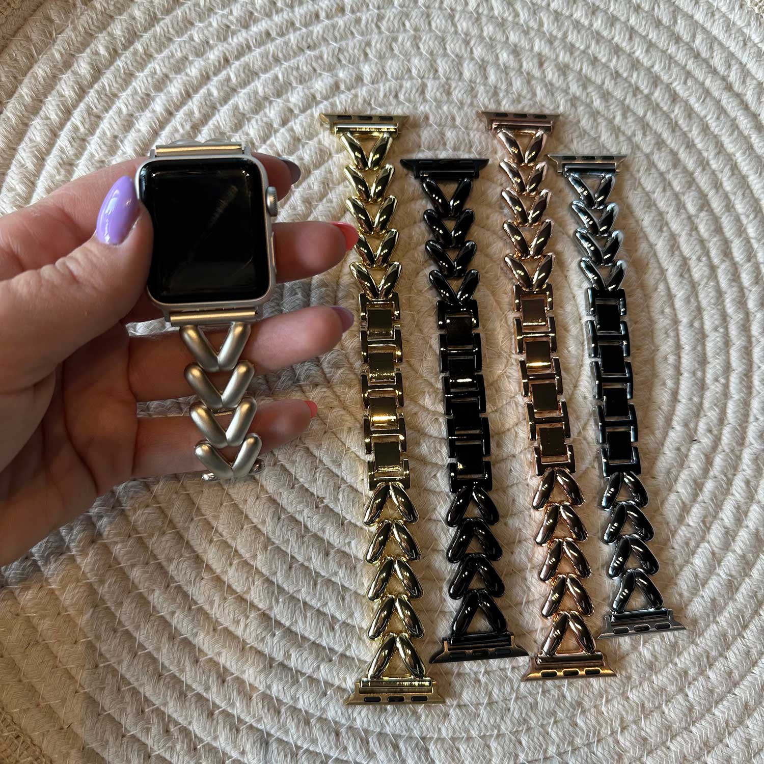 Apple Watch Heart Steel Link Strap - Lisa Starlight