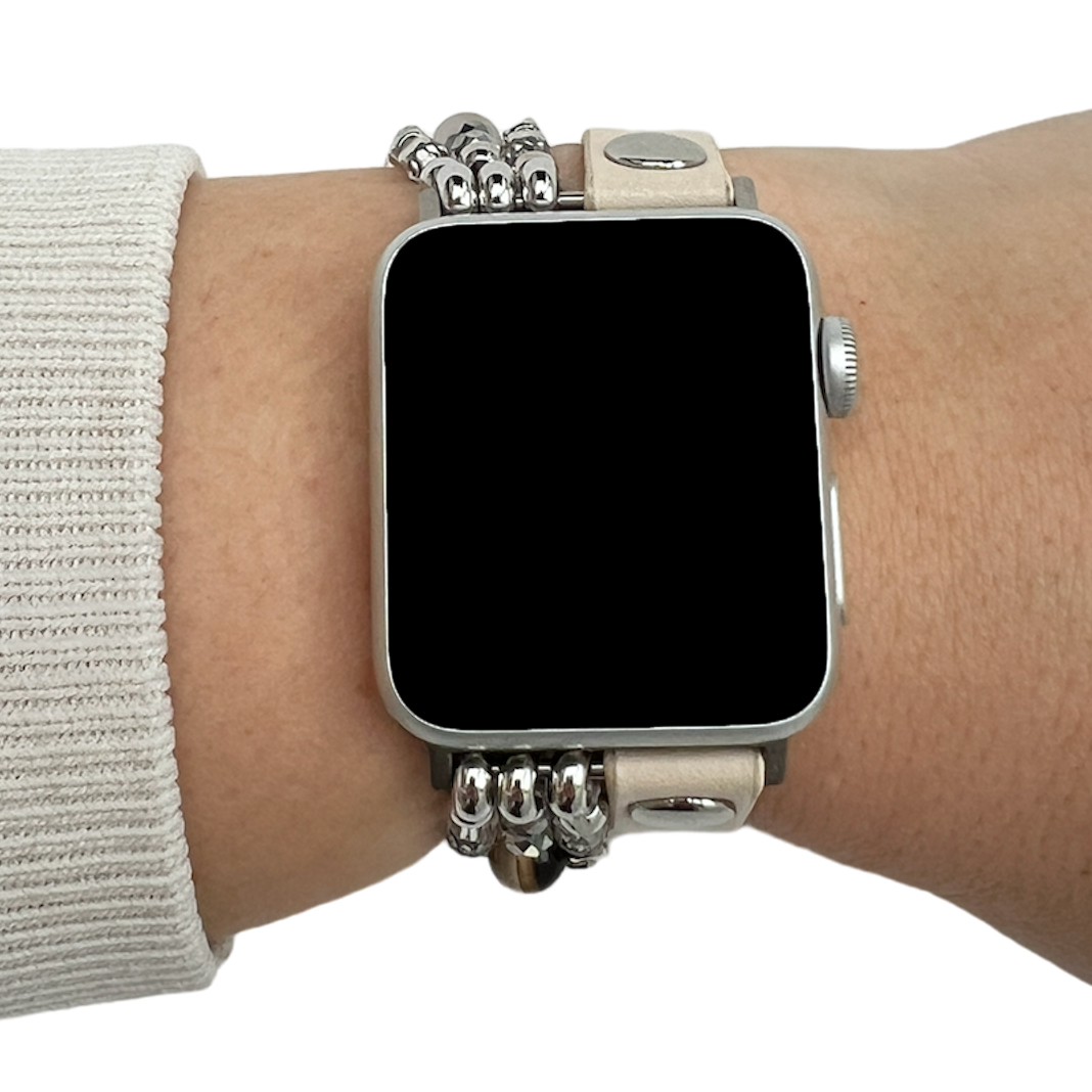 Apple Watch Leather Jewellery Strap - White