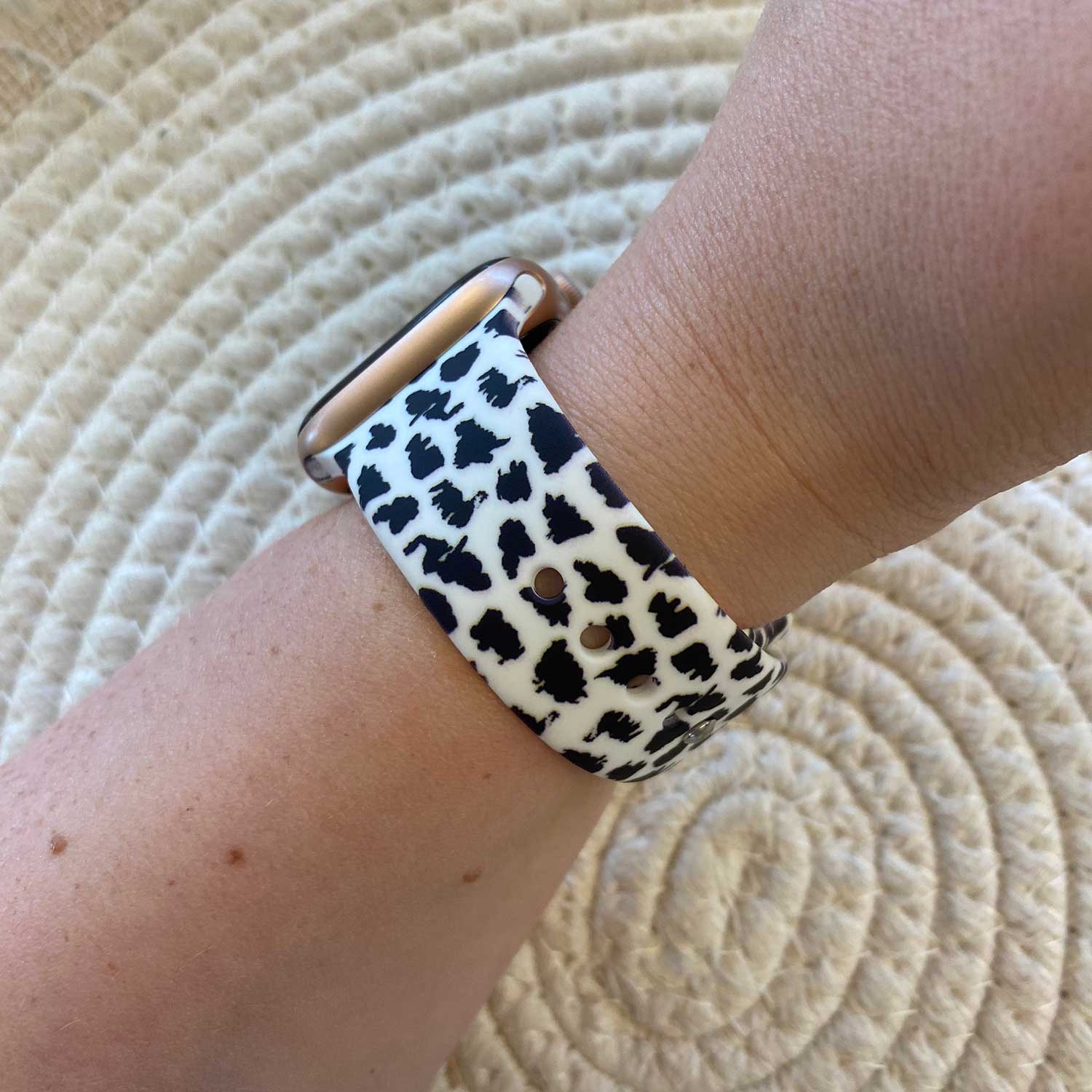 Apple Watch Print Sport Strap - Leopard White