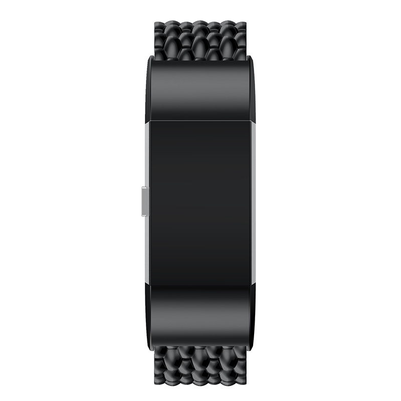 Fitbit Charge 3 &Amp; 4 Dragon Steel Link Strap - Black