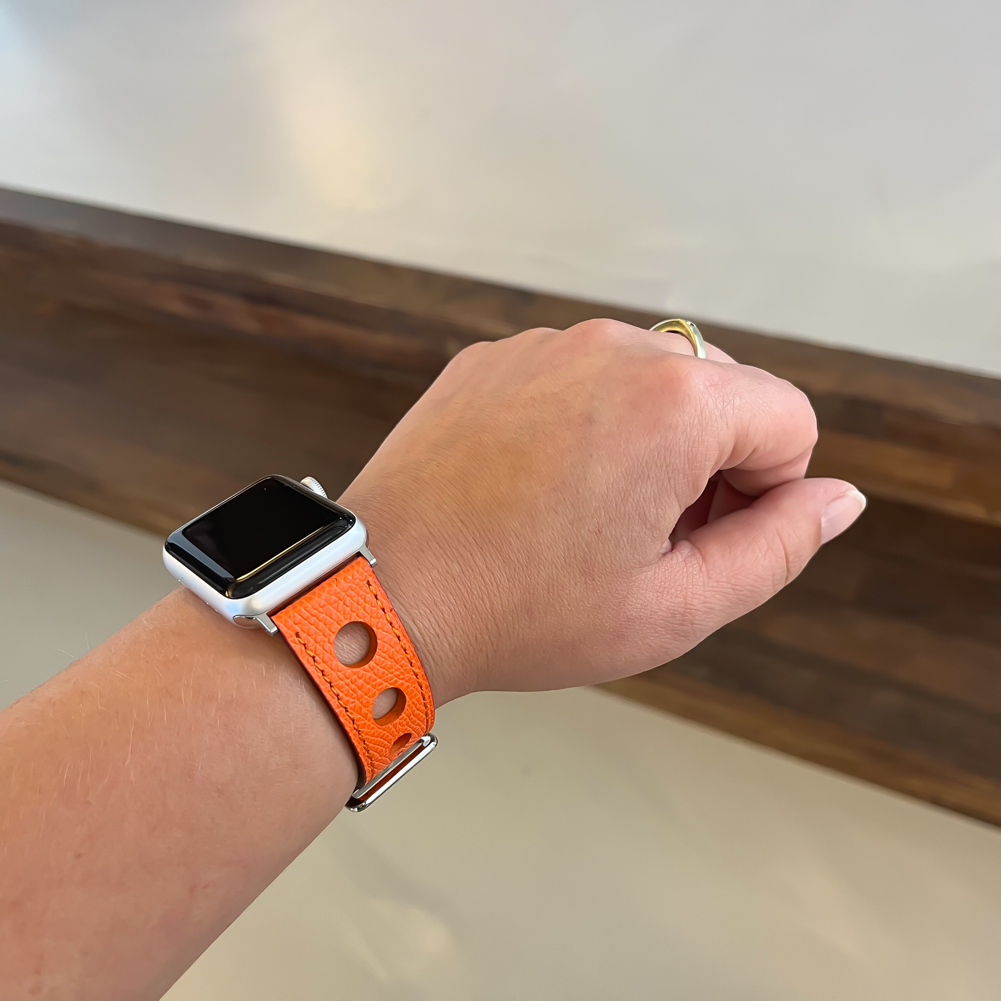 Apple Watch Leather Hermes Strap - Orange