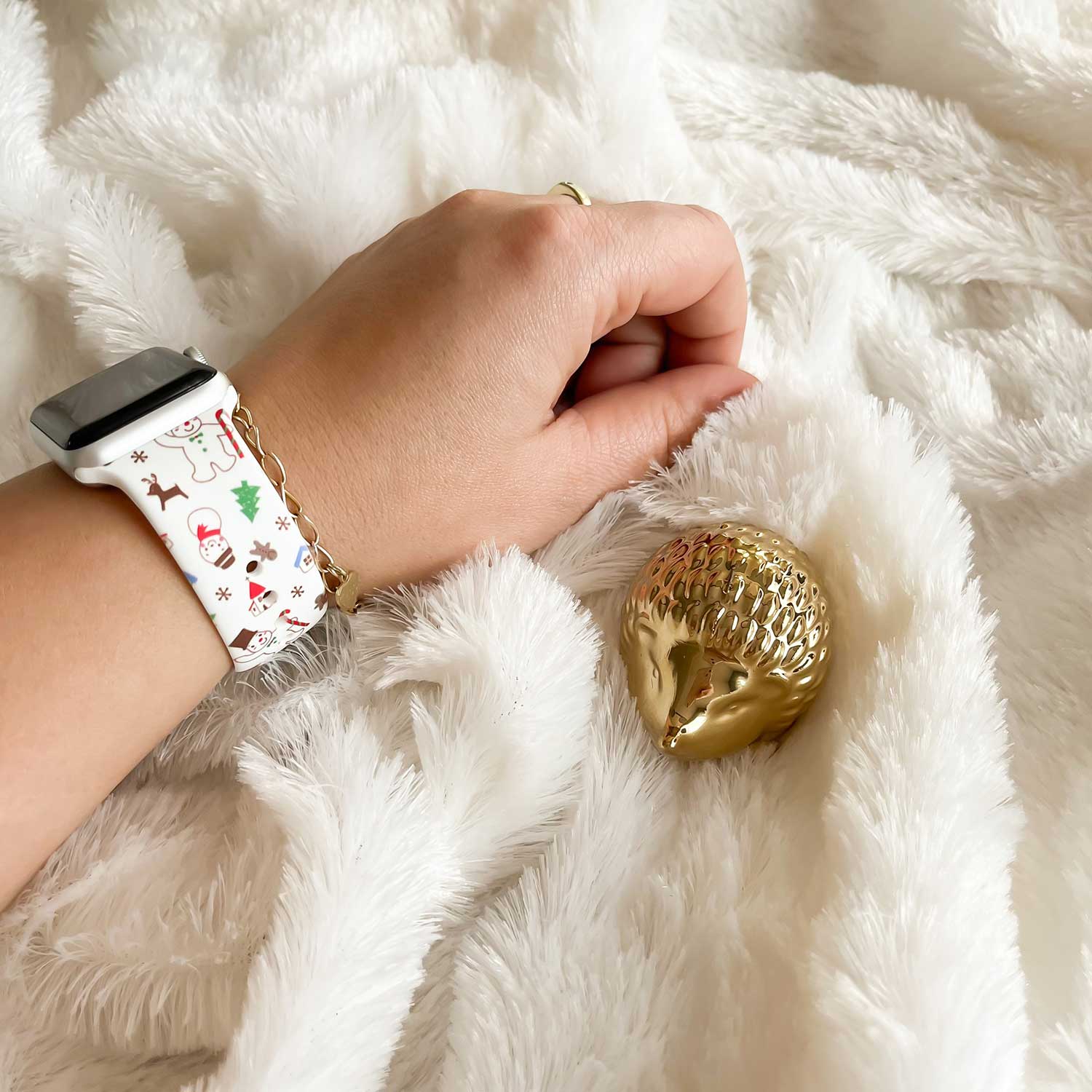 Apple Watch Print Sport Strap - Christmas Snowman White