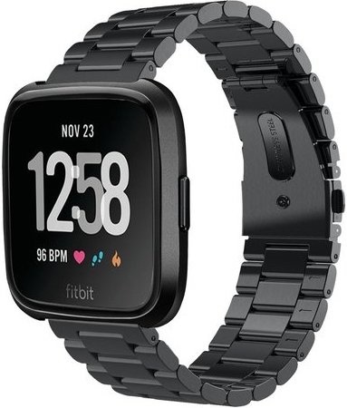 Fitbit Versa Beads Steel Link Strap - Black