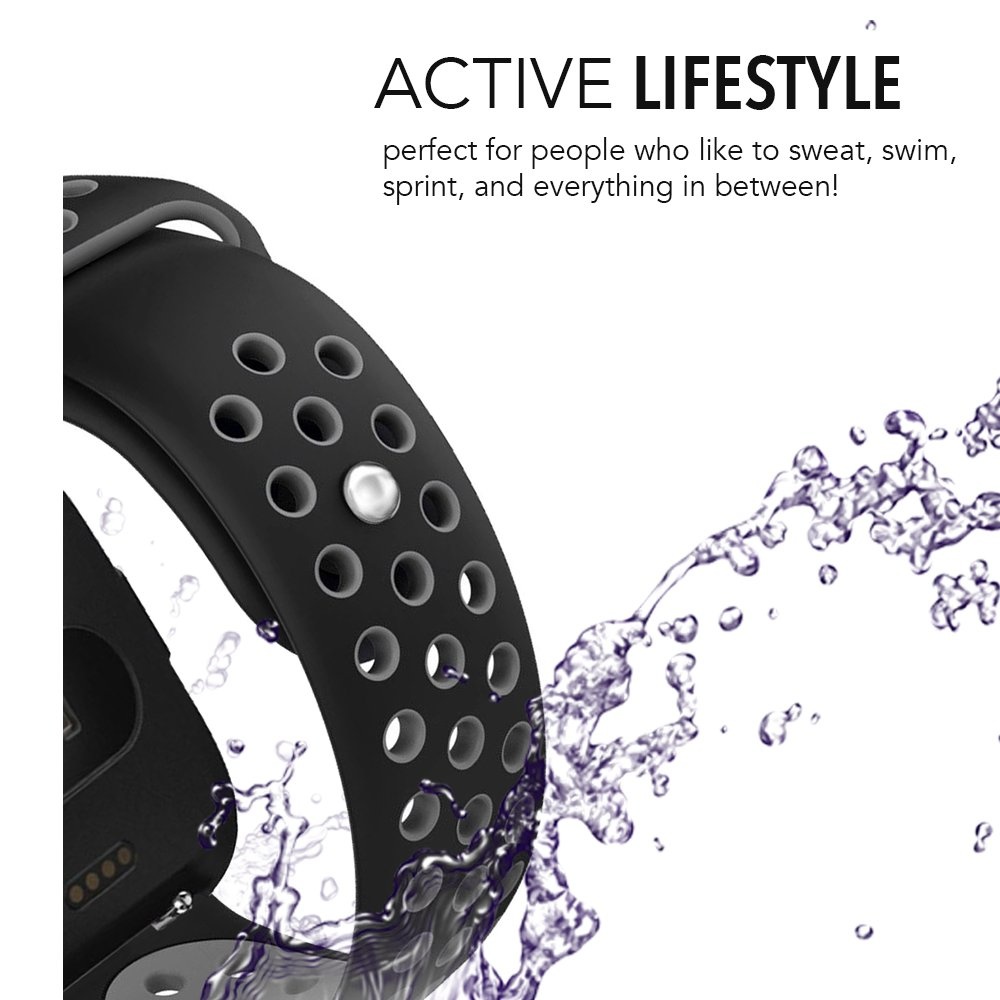 Fitbit Versa Double Sport Strap - Black Grey