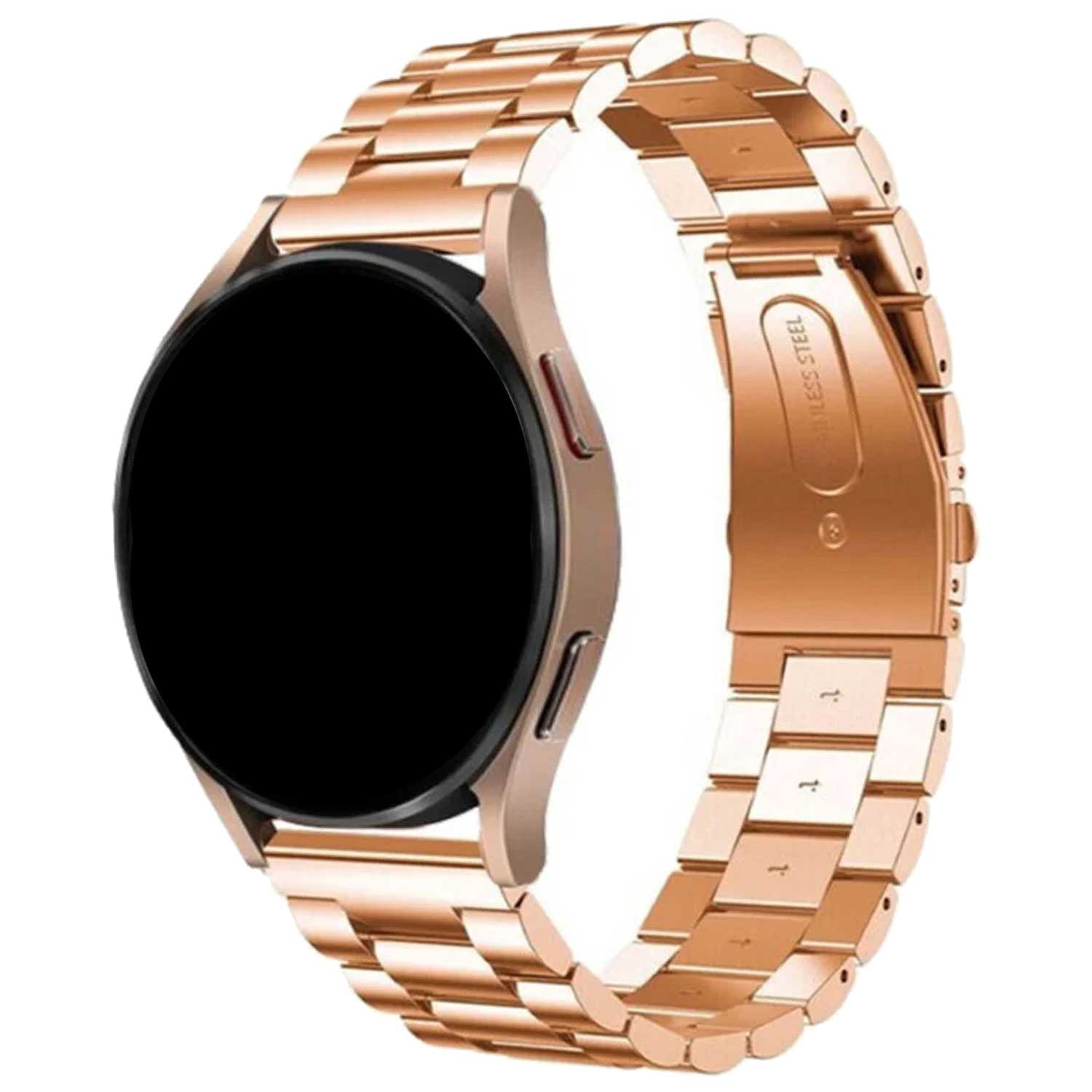 Samsung Galaxy Watch 7 Beaded Steel Link Strap - Rose Gold