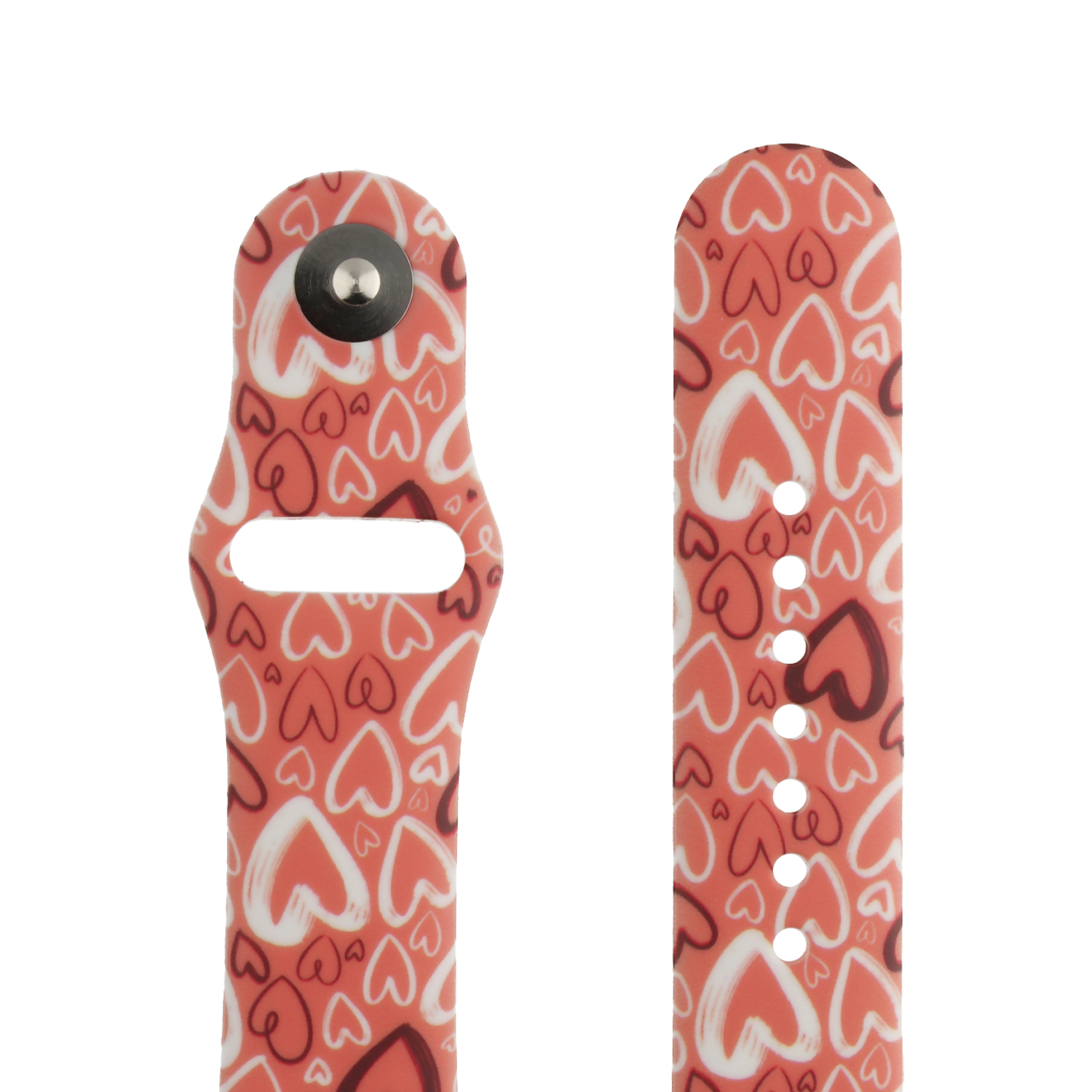 Apple Watch Print Sport Strap - Hearts Print Red