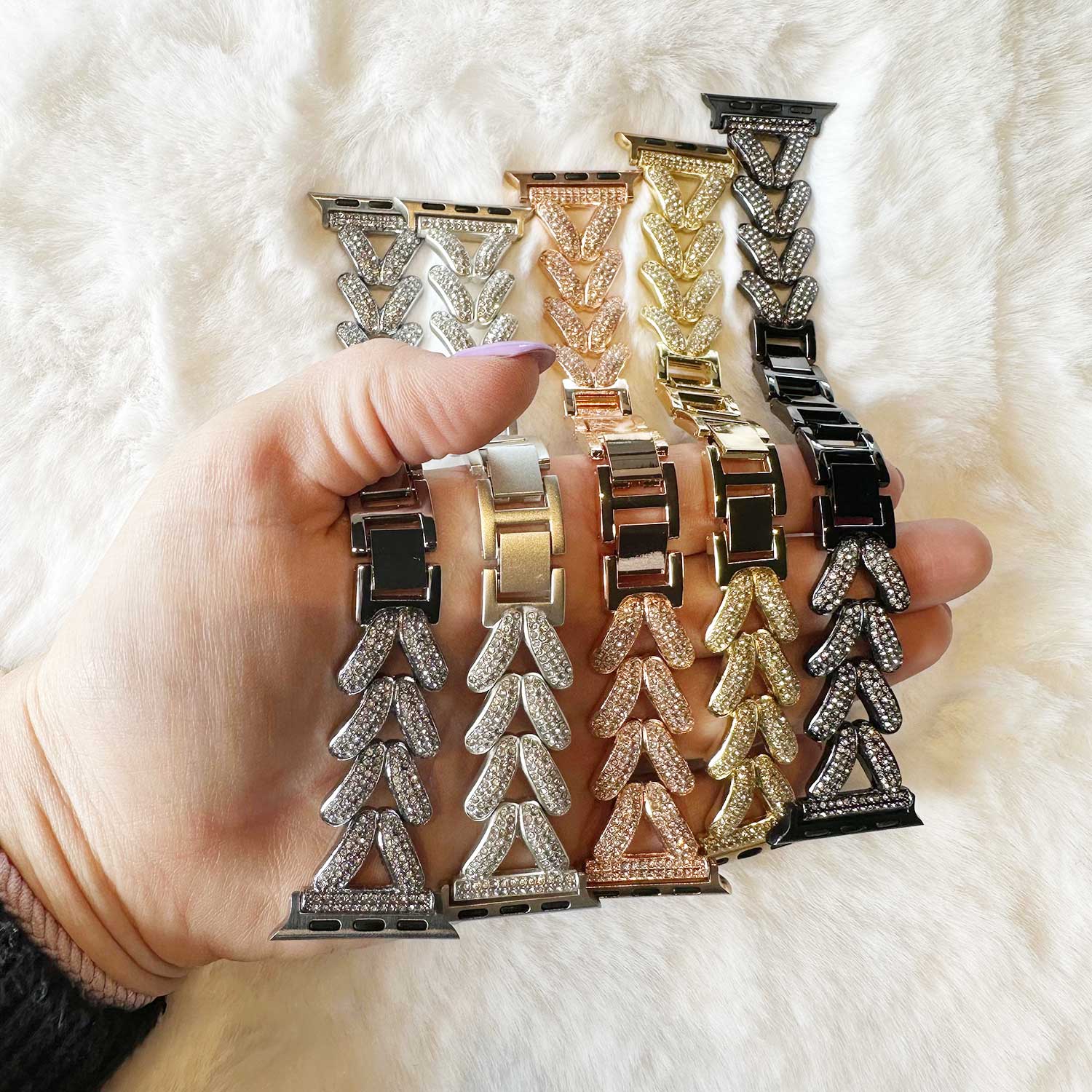 Apple Watch Heart Steel Link Strap - Faye Gold