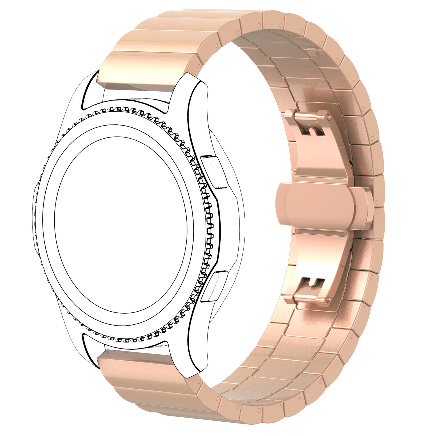 Garmin Vivoactive / Vivomove Steel Link Strap - Rose Gold