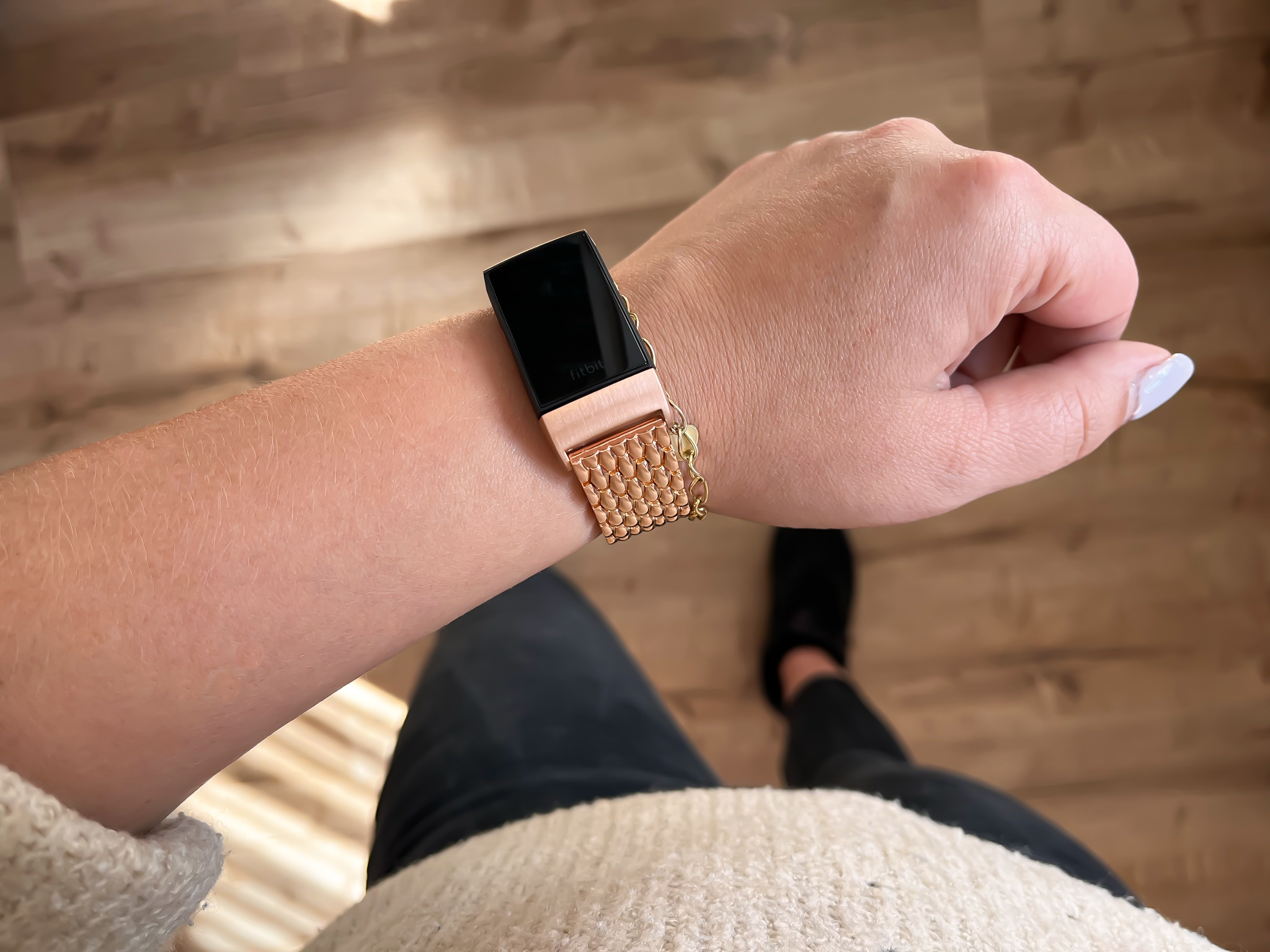 Fitbit Charge 3 4 dragon Steel link band rose gold