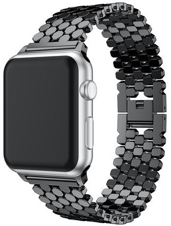 Apple Watch Fish Steel Link Strap - Black