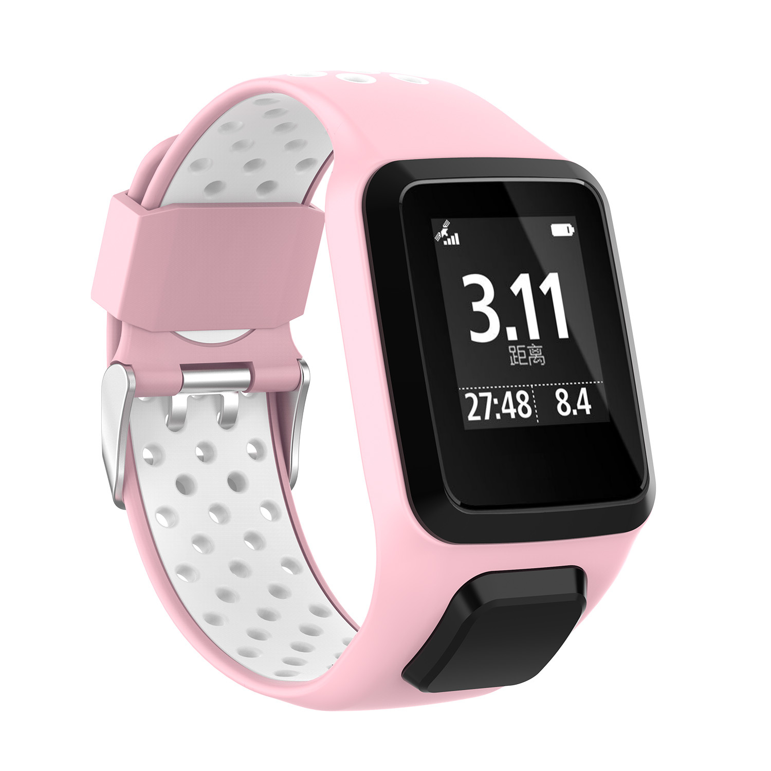 Tomtom Runner / Spark / Adventure Double Sport Strap - Pink White