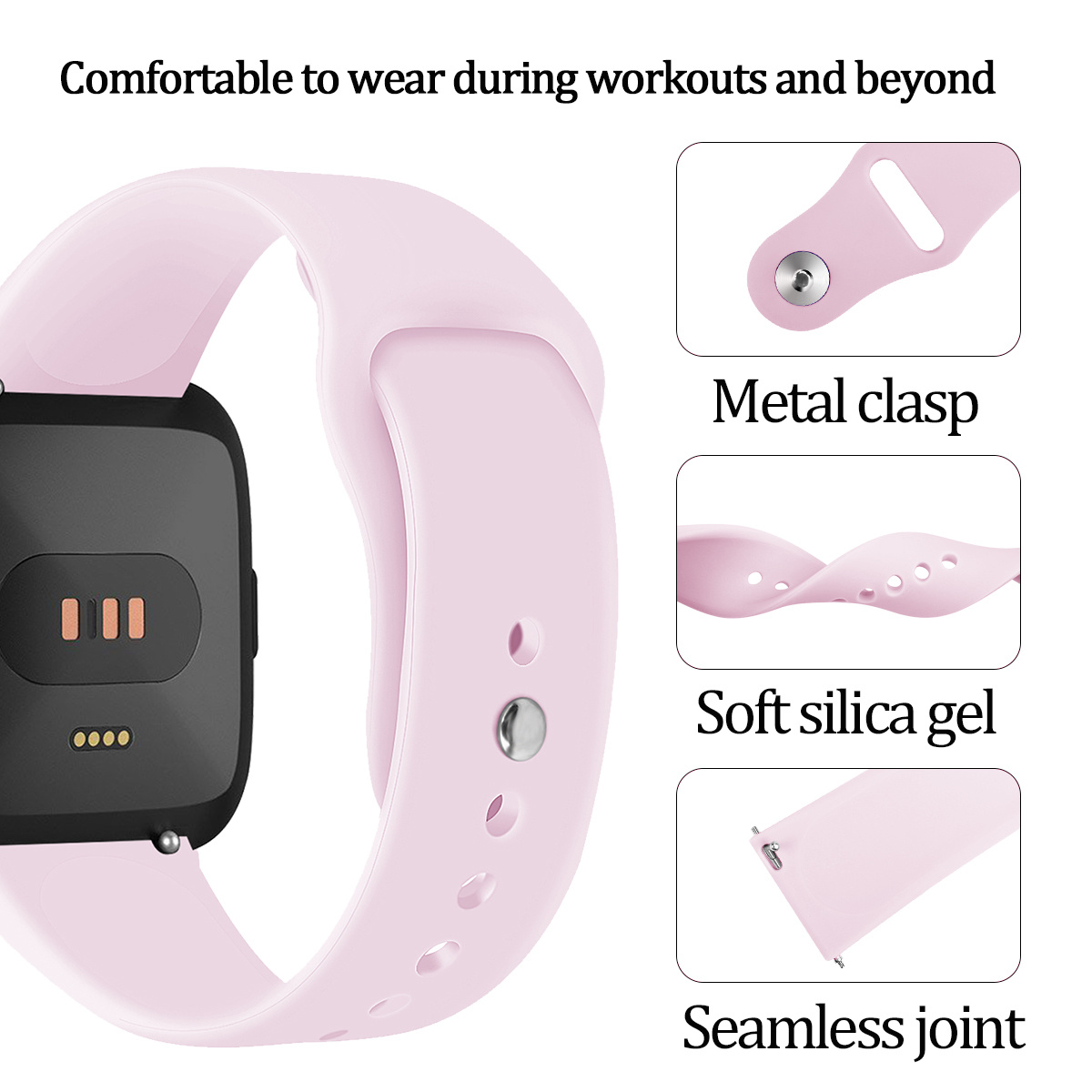 Fitbit Versa Silicone Sport Strap - Pink
